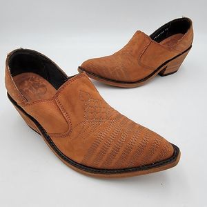 Liberty Black Leather Short Booties Tan Size 6.5